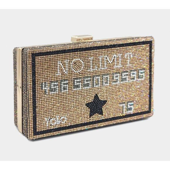 No Limit Credit Card Crystal Clutch - Picture 3 of 3